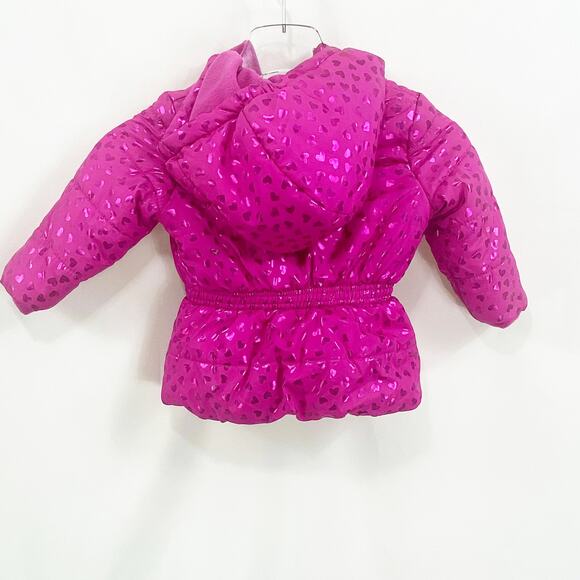 ROTHSCHILD Toddler Pink Heart Print Winter Jacket - Picture 4 of 8